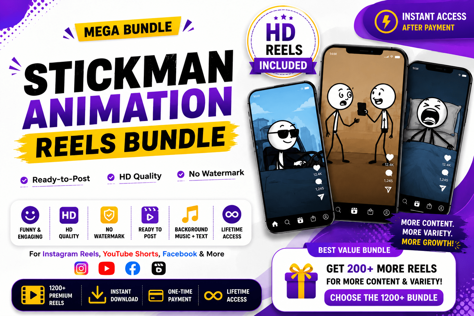 Stickman Animation Reels Bundle