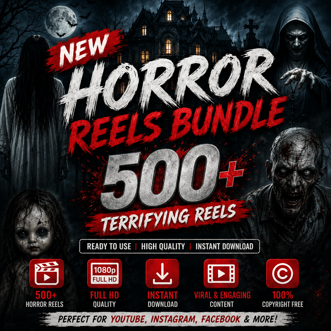 500+ AI Horror Reels Bundle